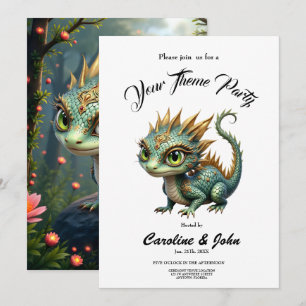 Invitación Auren – pequeño dragón del bosque esmeralda