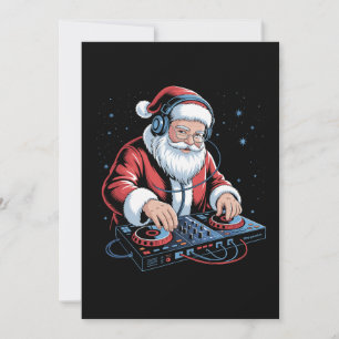 Invitación Auriculares DJ Santa Navidad Tornamesa Xmas