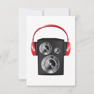 Invitación Auriculares Rojos Gráfico de Altavoz Música Audio