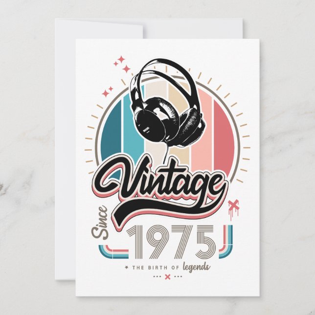 Invitación Auriculares Vintage desde 1975 (Anverso)