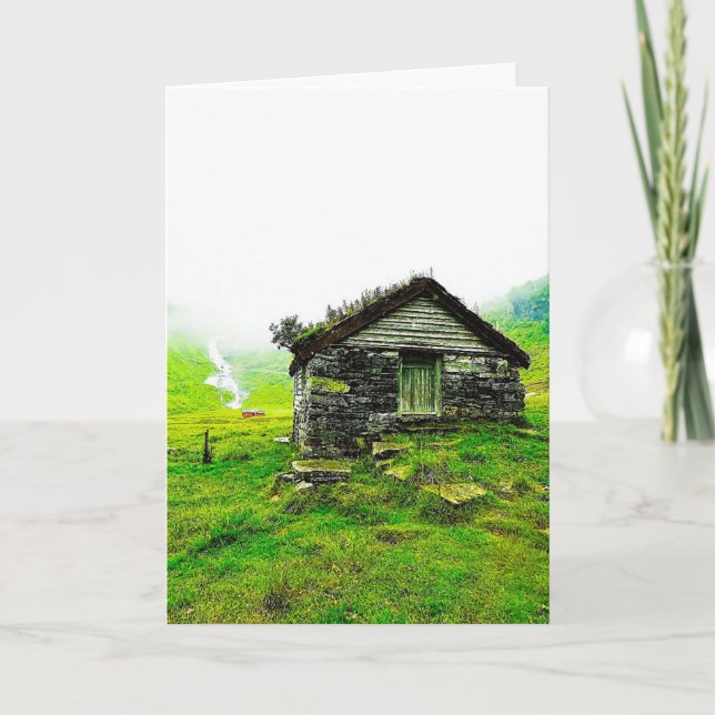 Invitación Aurlandia, Noruega, Vieja Casa de Campo (Anverso)