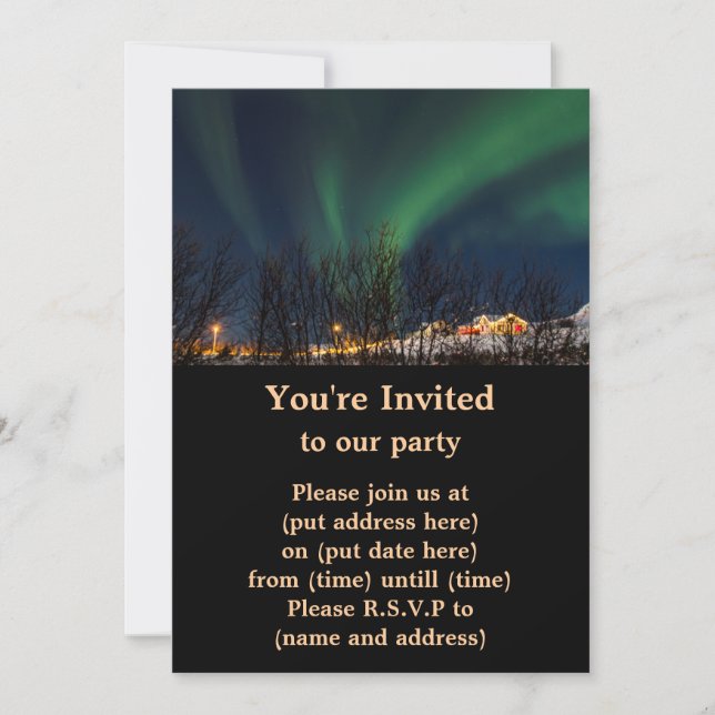 Invitación Aurora boreal - aurora Borealis Islandia (Anverso)