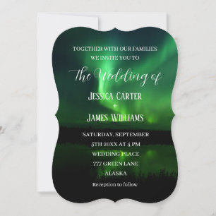 Invitación Aurora Borealis Elegante Boda