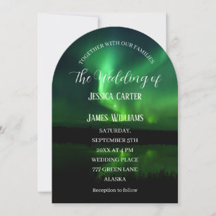 Invitación Aurora Borealis Elegante Boda