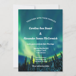 Invitación Aurora Borealis Estrellas del cielo Boda