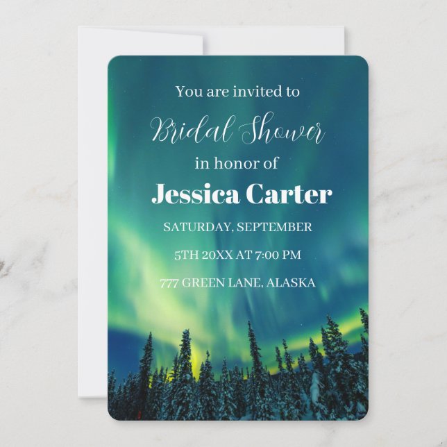 Invitación Aurora Borealis Northern Lights Brights Shower (Anverso)