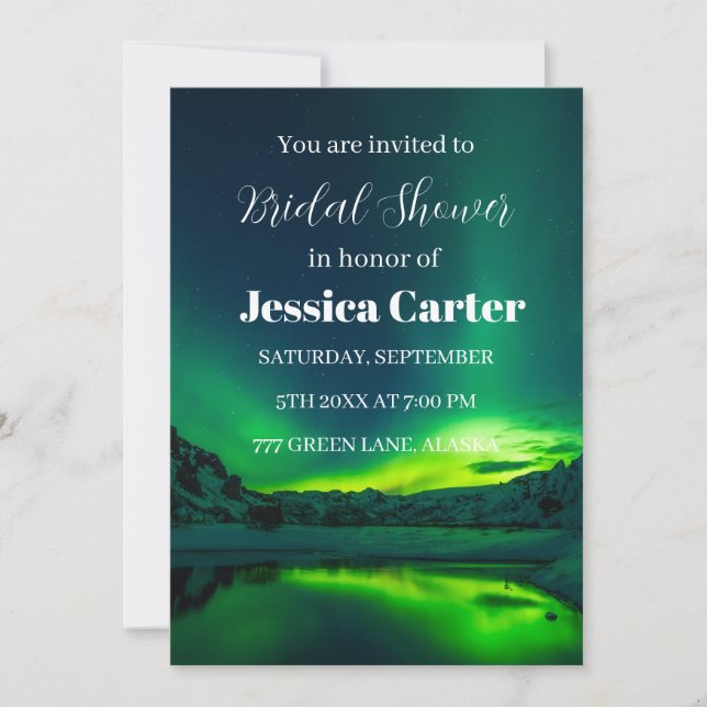 Invitación Aurora Borealis Northern Lights Brights Shower (Anverso)