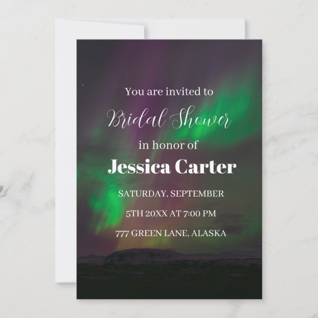 Invitación Aurora Borealis Northern Lights Brights Shower (Anverso)