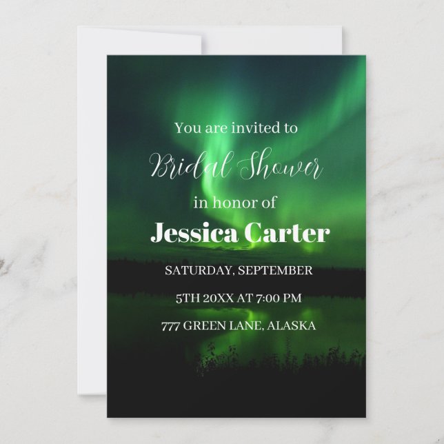 Invitación Aurora Borealis Northern Lights Brights Shower (Anverso)