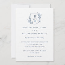 [AURORA] Escudo azul turbio cosecha Boda monograma