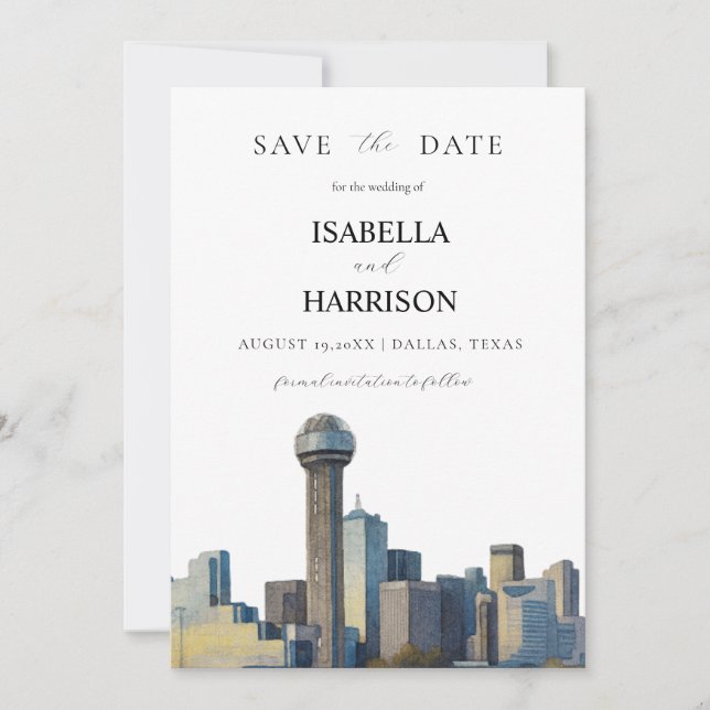 Invitación AUSTIN Dallas Save the Date Template (Anverso)