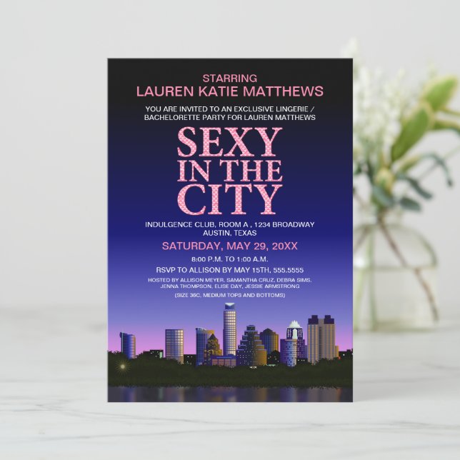 Invitación Austin Texas Bachelorette Movie Poster (Anverso de pie)