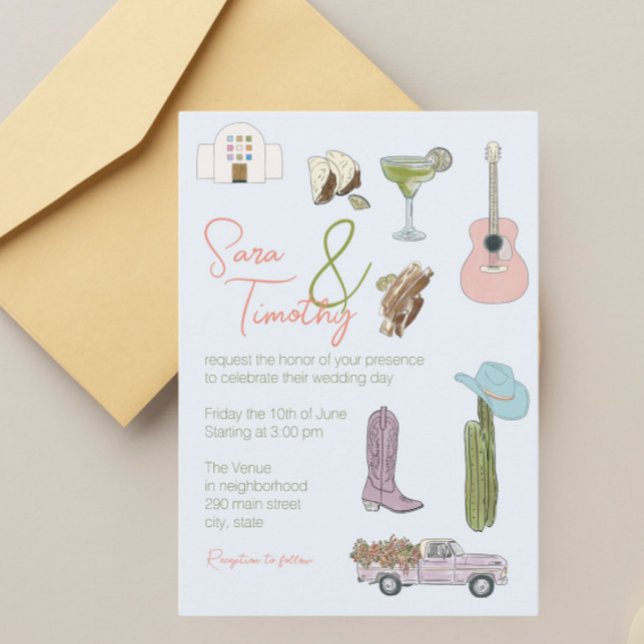 Invitación Austin Texas Boda Suite (Austin, Texas Wedding )