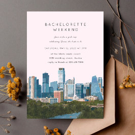 Invitación Austin Texas Skyline Bachelorette Party
