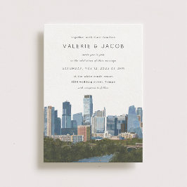 Invitación Austin Texas Skyline Boda