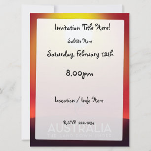 Invitación Australia "El suelo bajo" estampado de vacaciones.