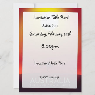 Invitación Australia "El suelo bajo" estampado de vacaciones.