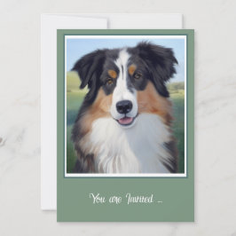 Invitación Australian Shepherd Portrait  - 