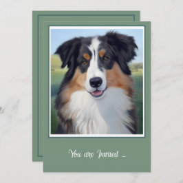 Invitación Australian Shepherd Portrait  - 
