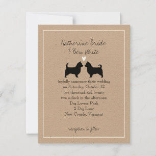 Invitación Australian Terriers con Colas Largas Boda