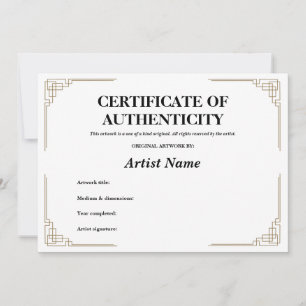 Invitación Autenticidad del certificado de personalizado Gold