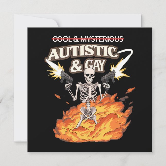 Invitación Autista de esqueleto gay y divertida conciencia de (Anverso)