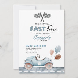 Invitación Auto acuarela rápido de una acuarela y globos prim