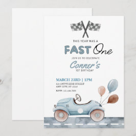 Invitación Auto acuarela rápido de una acuarela y globos prim