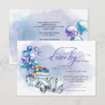 Auto Azul Lilac Vintage Drive-By Baby Shower