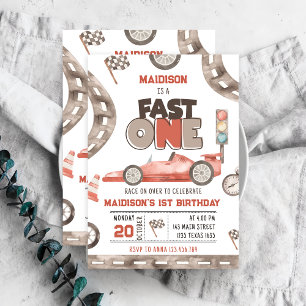 Invitación Auto Fast One Race 1er cumpleaños