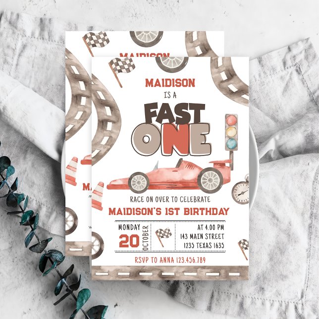 Invitación Auto Fast One Race 1er cumpleaños (Subido por el creador)