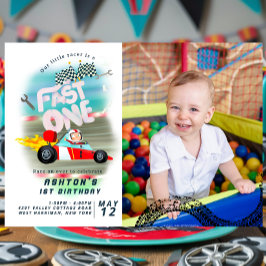 Invitación Auto rápido de una carrera de cumpleaños