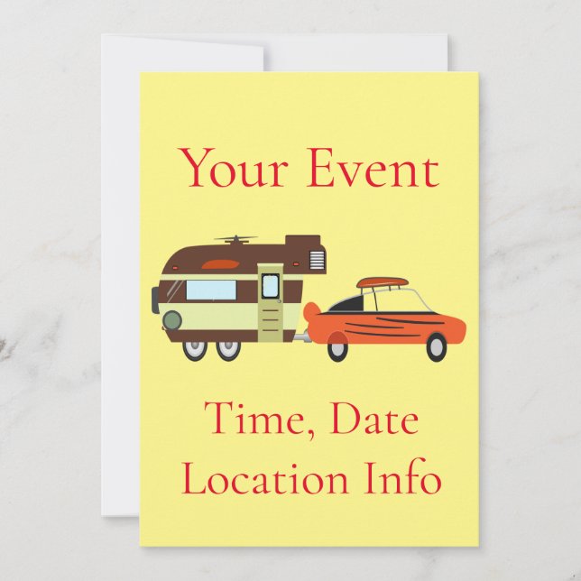 Invitación Auto vintage y Camper Thunder_Cove (Anverso)