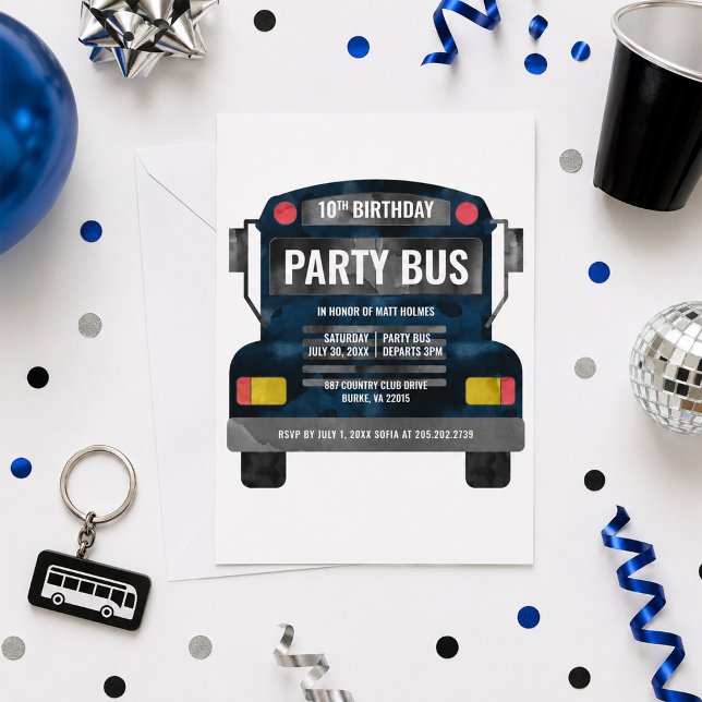 Invitación Autobús de Cumpleaños (Subido por el creador)
