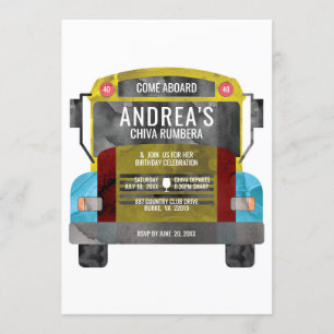 Invitación Autobús de fiesta Chiva Rumbera Pachangera Colombi