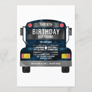 Invitación Autobús de fiesta para recorrer bares