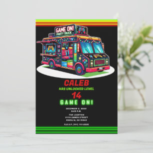 Invitación Autobús de juegos de luces navideñas Camión Fiesta