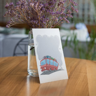 Invitación Autobús de viaje echando humo