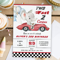 Autobús Elefante de Carrera Roja Dos Cumpleaños Rá