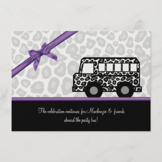 Invitación Autobús Fiesta de Leopard Spots