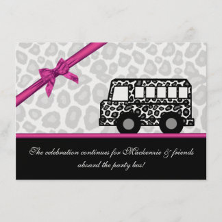Invitación Autobús Fiesta de Leopard Spots