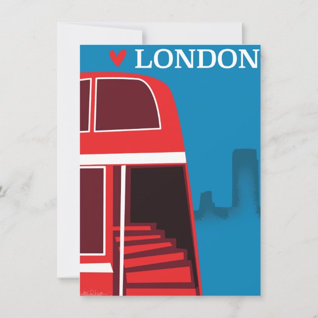 Invitación Autobús Rojo de Londres (Reverso)