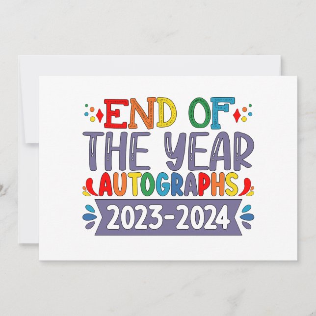 Invitación Autógrafos de Fin de Año 2024 Último Día de Escuel (Anverso)