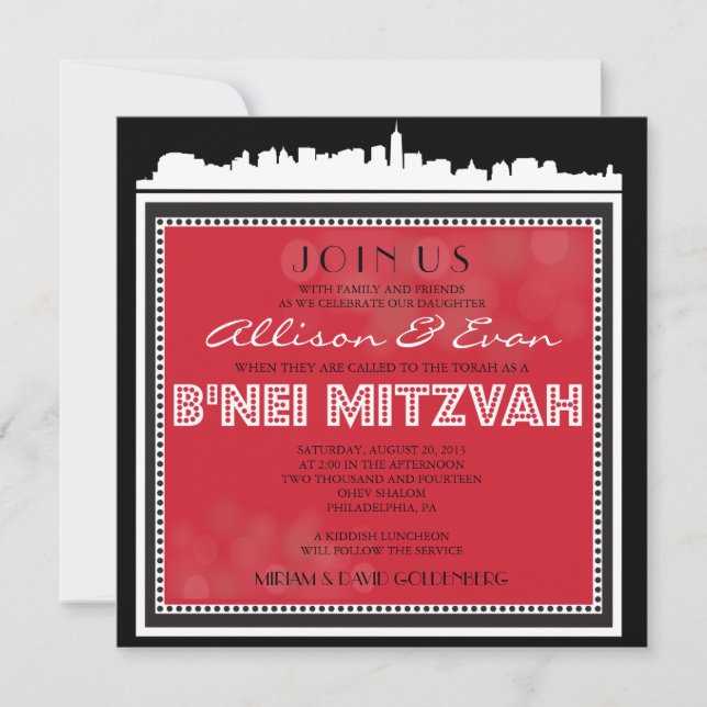 INVITACIÓN AUTOPISTA CLÁSICA B'NEI MITZVAH (Anverso)