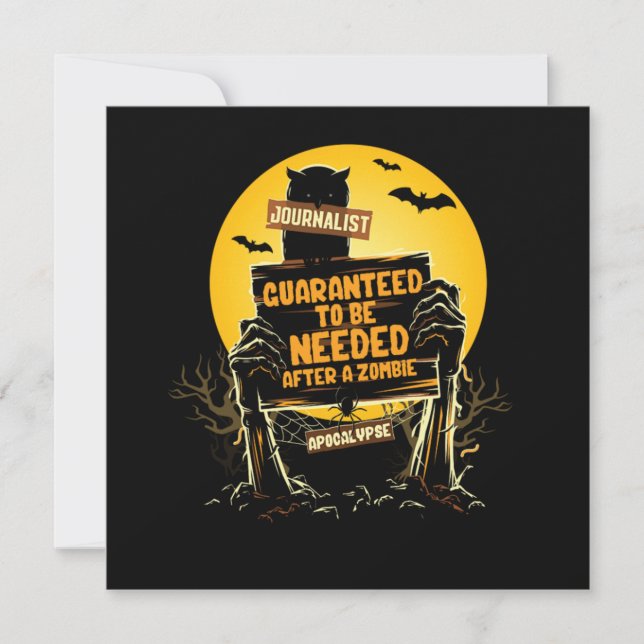 Invitación Autor de periodista zombi apocalíptico (Anverso)
