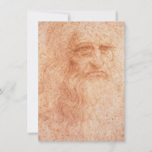 Invitación Autorretrato de Leonardo da Vinci en tiza roja