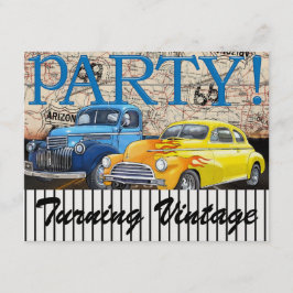 Invitación Autos clásicos - Vintage - Ruta 66 - #3 - SRF