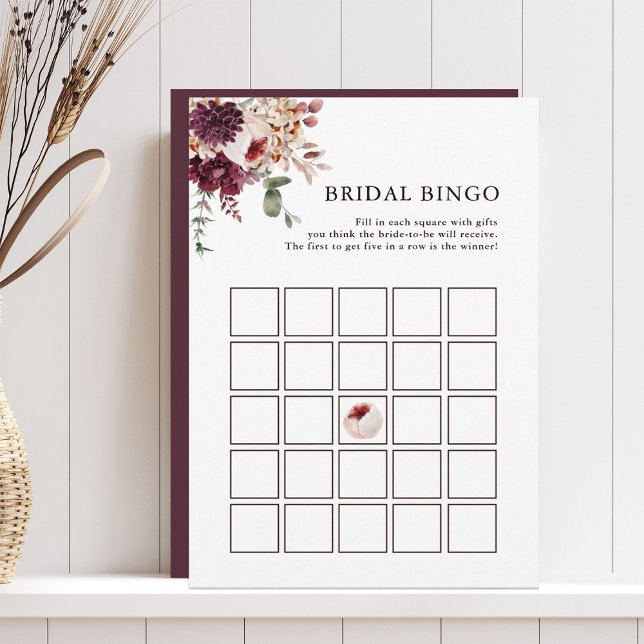 Invitación Autumance Romance Floral Bridal Bingo Editable Car (Subido por el creador)