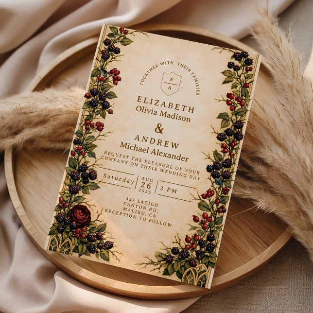Invitación Autumn Berry Botanical Wedding (Subido por el creador)