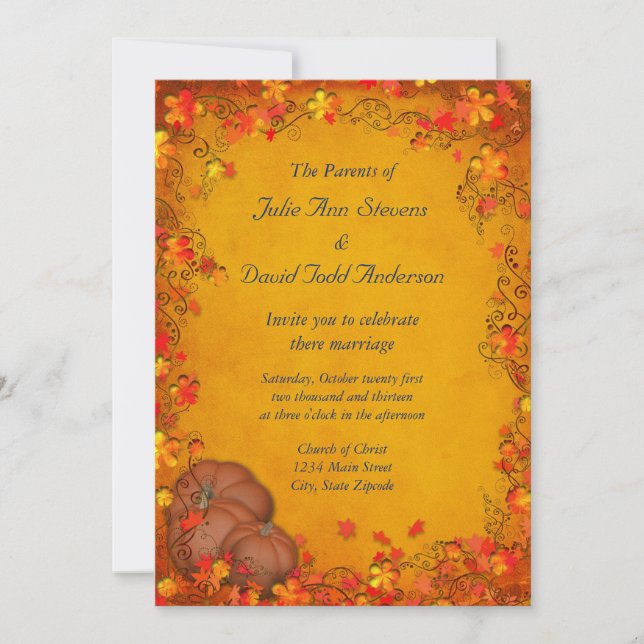 Invitación Autumn Bliss Boda (Anverso)